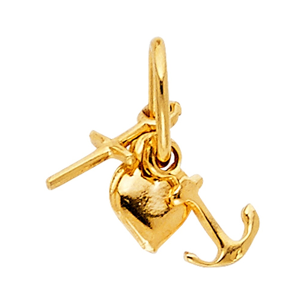 14K Yellow Gold  Faith, Hope, and Charity Pendant